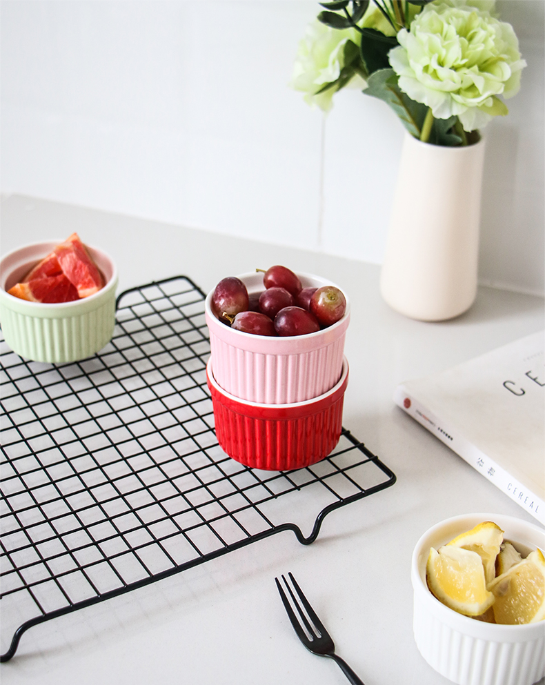 Jingdezhen shu she bake to use baking cake mould jelly ice cream dessert pudding ceramic bowl stripe cup