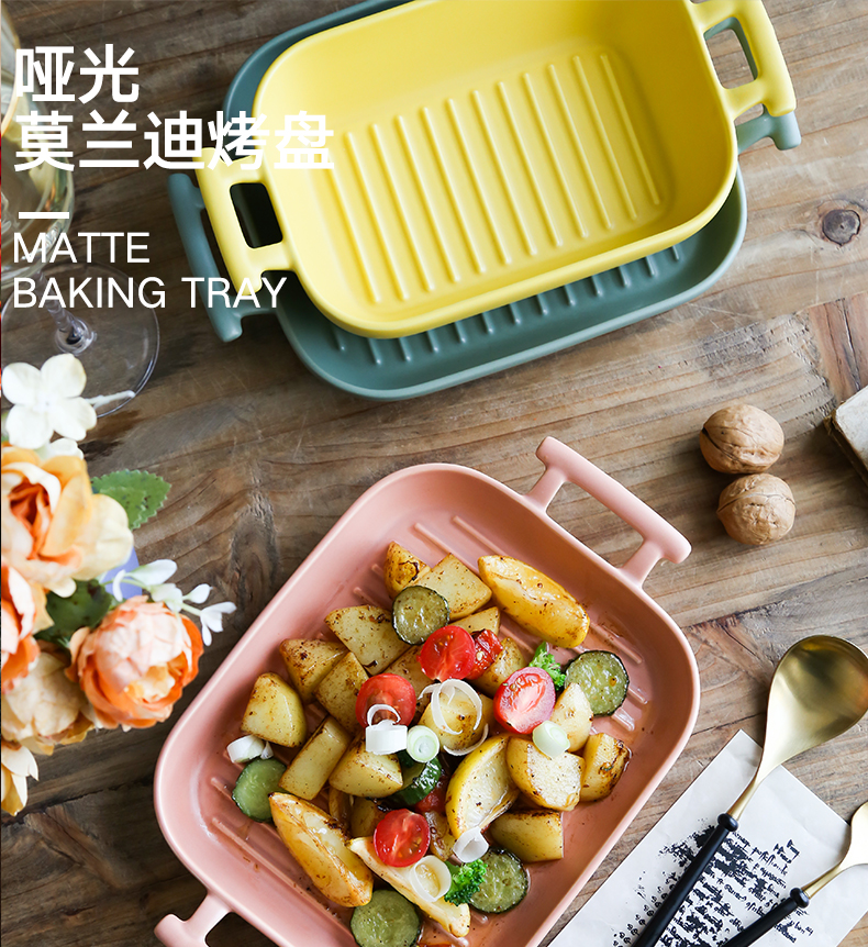 Cheese baked FanPan microwave baking pan ceramic ears oven dedicated plate creative lovely home baking bowl