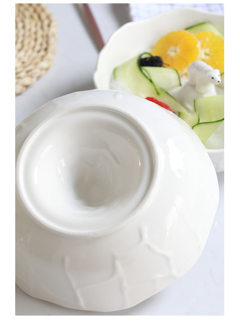 Northern wind polar bear ceramic fruit sweet dessert salad bowl creative three - dimensional animal snacks soup bowl