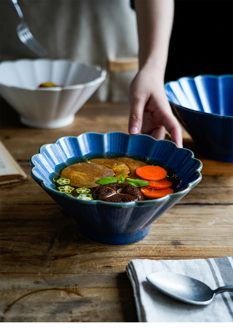 Nordic Japanese creative variable glaze porcelain hat to household rainbow such as bowl bowl of soup bowl of fruit salad bowl dessert bowl of ltd.