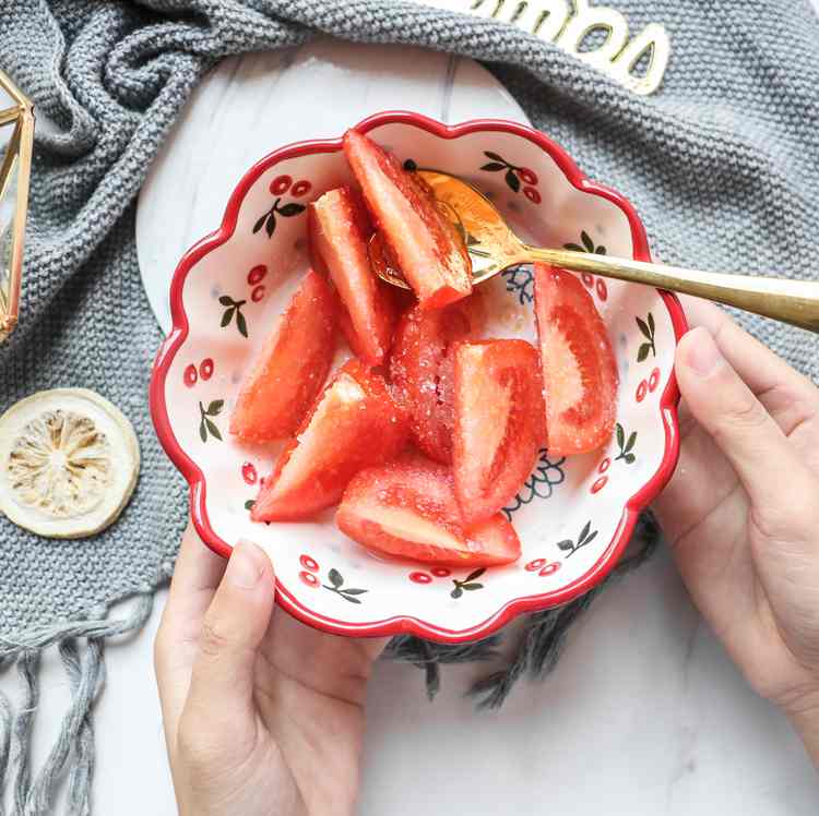 Jingdezhen retro hand - made ceramic cherry small bowl of salad bowl sauce bowl home baby to assist the food bowl of fruit bowl