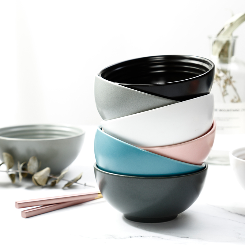 Nordic Japanese - style tableware 4.5 inch creative ceramic bowl of rice bowls pure color Japanese small bowl dessert salad bowl of soup bowl
