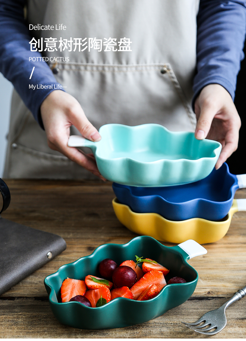 Cartoon jingdezhen ceramic pan baked baked baked bowl bowl, lovely children 's breakfast bowl bowl of fruit snacks