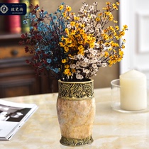 European American light luxury small vase ornaments New Chinese living room dining table Creative decoration Coffee table simulation dried flower flower arrangement