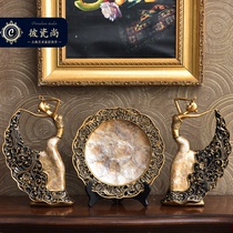 European decoration Living room TV cabinet Hanging plate American home retro entrance wine cabinet Chinese wedding gift