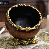 European retro creative desktop small trash can Luxury American decoration Key storage box Living room coffee table ornaments