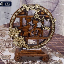 Chinese Classical Luxurious Luxurious Guan Swing Piece Retro Foru Screen Adornment American Living-room Wine Cabinet Bou Rack Crafts