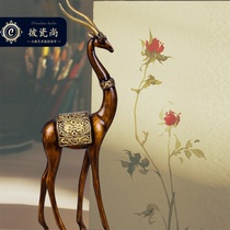 European style retro couple deer ornaments Creative American style home decorations Living room TV cabinet Best friend wedding gift