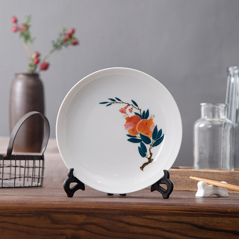 Hongyao ceramic hand-painted 6-inch sushi plate creative breakfast plate bone plate household ins style Chinese dim sum plate