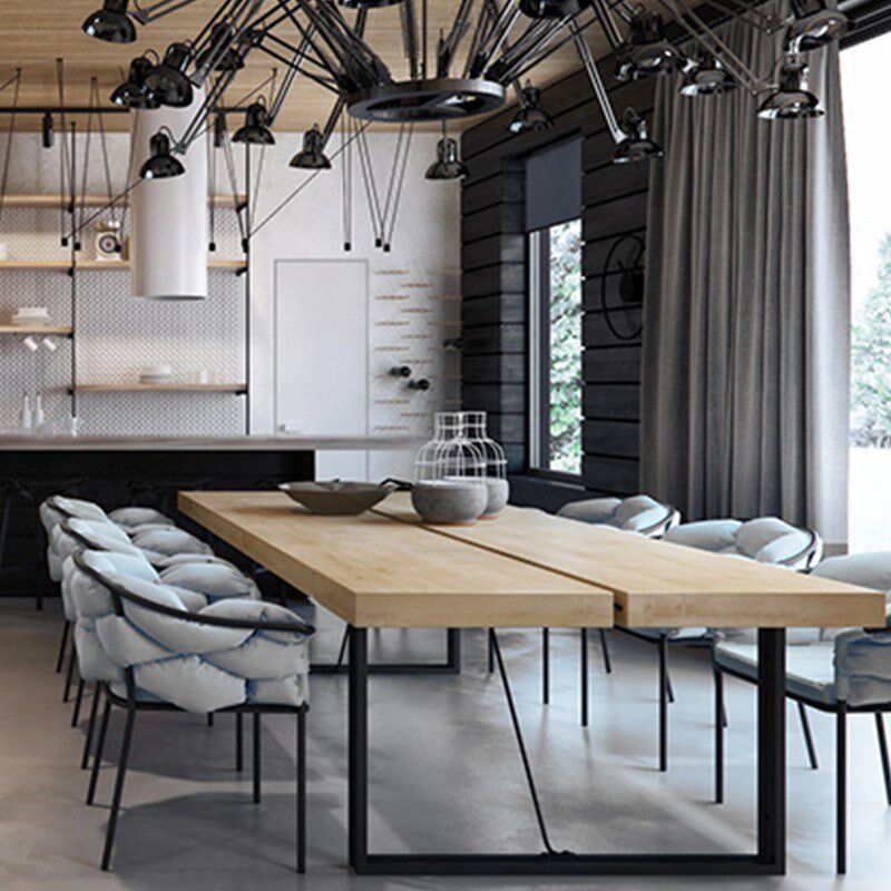 Nordic Solid Iron Desk Simple Modern Conference Table to Table Creative Table Computer Table Large