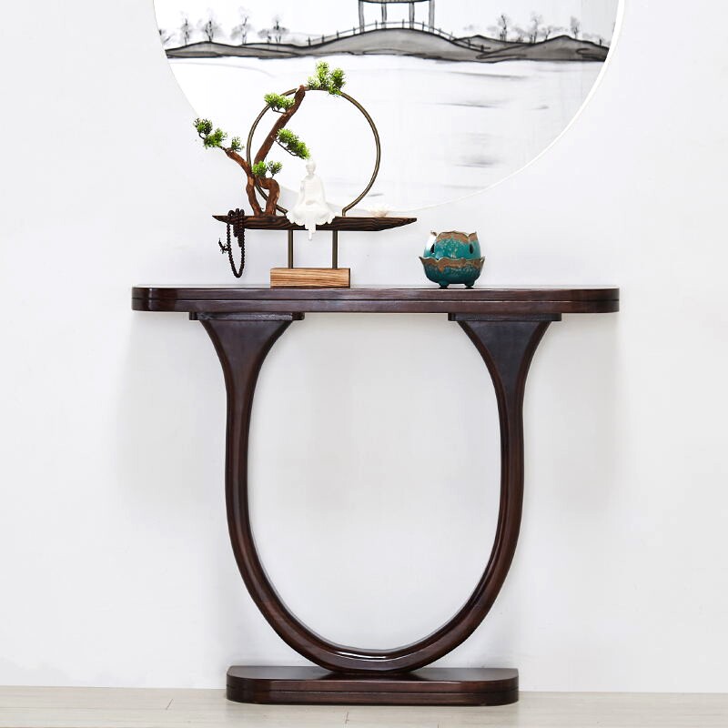 Creative new Chinese style solid wood porch table Nordic side wall porch table end view table decoration table hotel foyer corridor