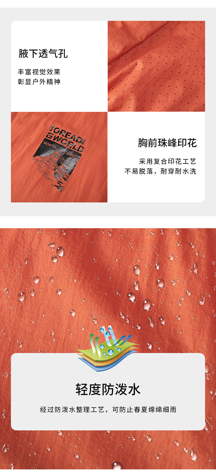 探路者 男女 蝶影仿生 户外防晒皮肤衣 轻度防泼水 图5