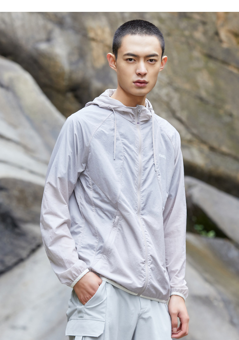 探路者 男子防晒服皮肤风衣 蝶影防晒科技 防泼水 图15