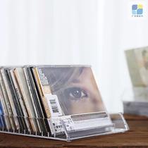 Fashionable and simple design acrylic transparent crystal multi-grid desktop CD box disc storage box CD display rack