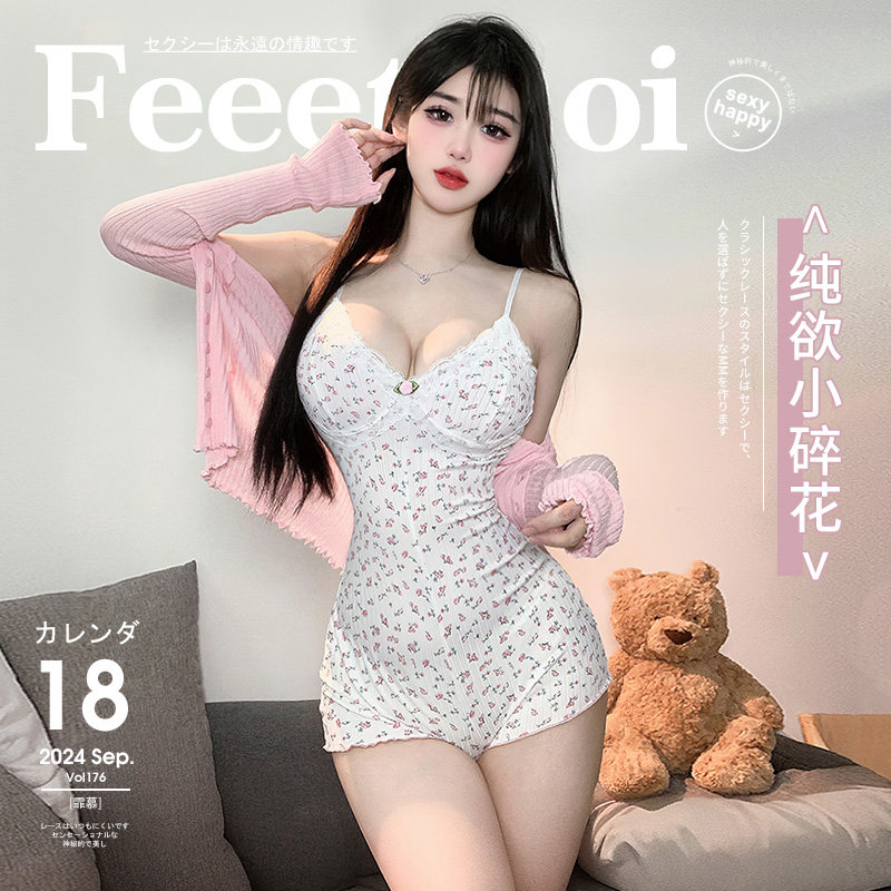 霏慕蕾丝连体衣纯欲情趣内衣小胸诱惑性感床上战袍激情衣服棉垫女