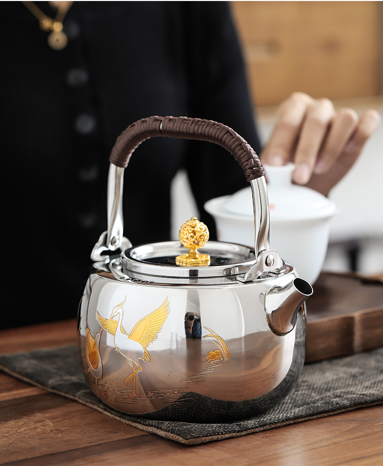 By mud TaoLu boiled tea machine stainless steel girder teapot home ceramic POTS iron pot of tea is special electric water heating furnace