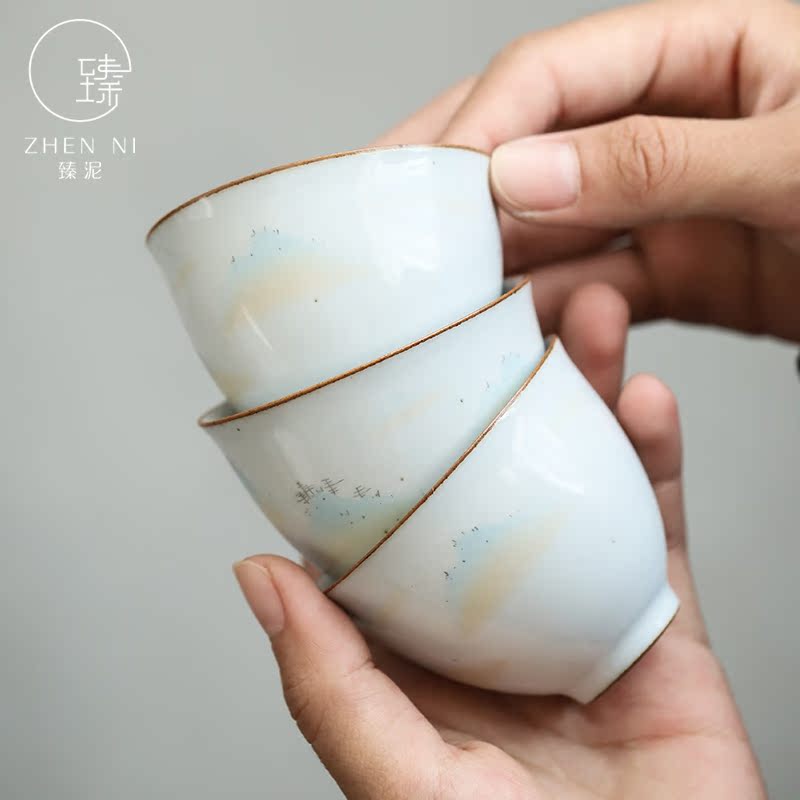 Restoring ancient ways by mud up sample tea cup hand - made teacup Japanese ceramic masters cup home tea kungfu tea set single CPU