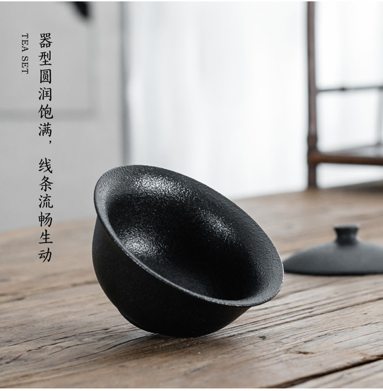 By coarse ceramic tea set of the filter mud kung fu tea tea accessories ceramics) filter Japanese black pottery filter