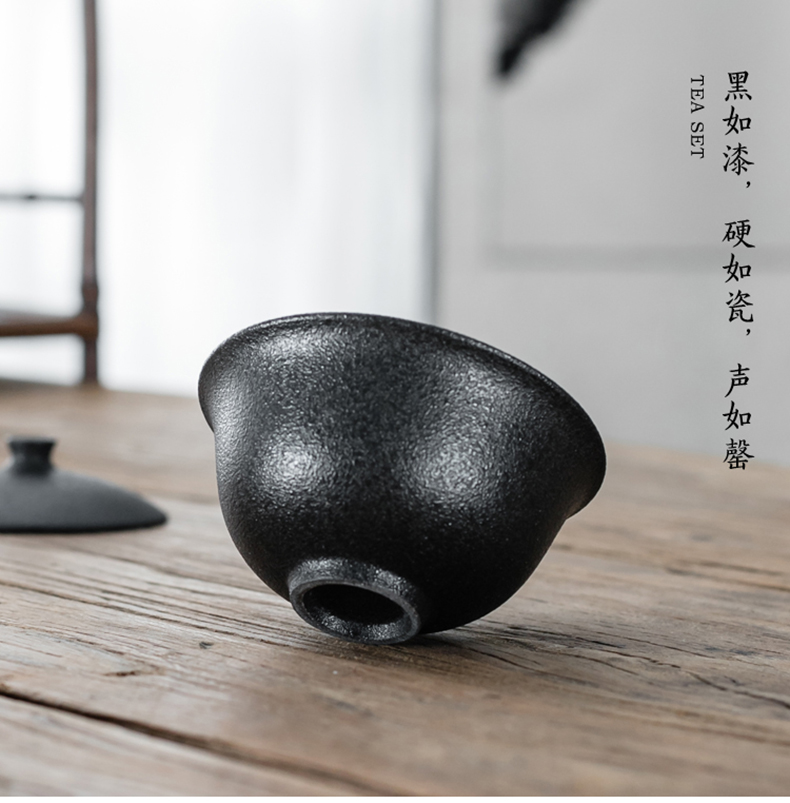 By coarse ceramic tea set of the filter mud kung fu tea tea accessories ceramics) filter Japanese black pottery filter