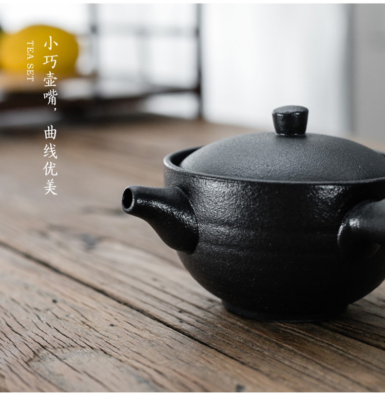 By Japanese coarse pottery mud kung fu tea set side boil pot of alcohol lamp of black tea furnace temperature dry tea ware ceramics