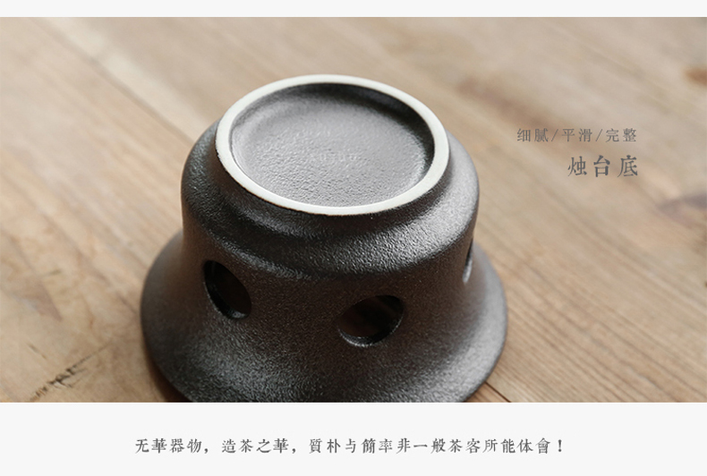 By Japanese ceramic mud dry black pottery alcohol lamp based Taiwan base boiled tea stove heating temperature tea stove teapot tea set