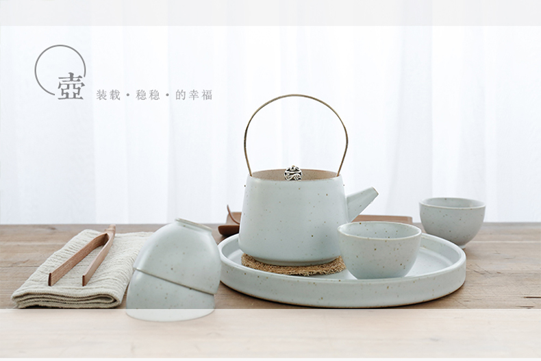 Japanese girder by mud pot of tea set the whole household dry tea teapot teacup set of kung fu tea set