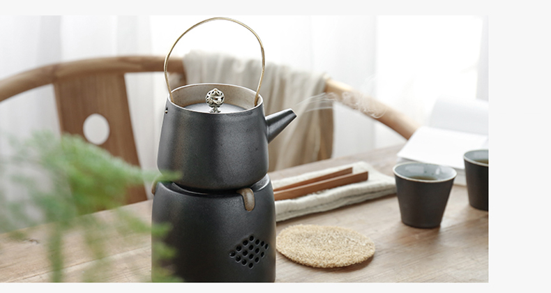 By mud girder cooking pot Japanese manual temperature of black tea is alcohol dry'm based ceramic tea stove cooking tea set