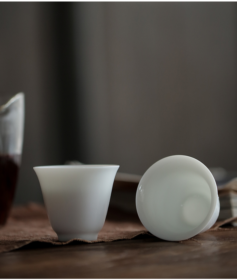 "Green sample tea cup jingdezhen shadow manual thin foetus ceramic kung fu tea cups household white porcelain bowl with master single CPU