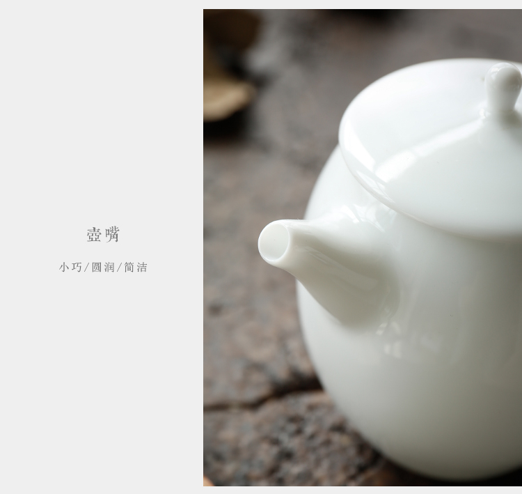 By mud jingdezhen porcelain teapot checking ceramic teapot Japanese side to make tea pot of thin foetus jade porcelain household