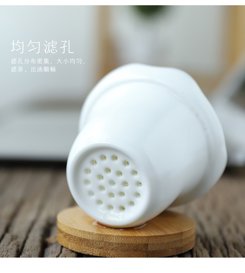 By mud crack glass ceramic pot of two cups of a portable travel kung fu tea set office enamel - lined filter cups