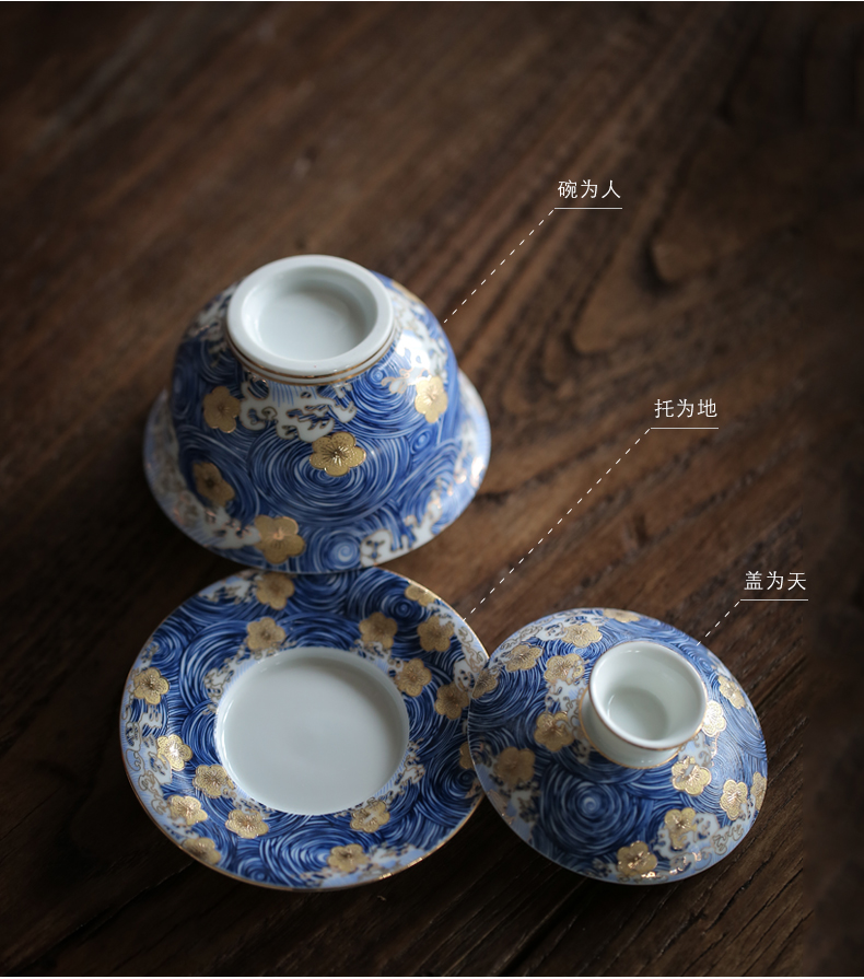 By mud jingdezhen colored enamel kung fu tea set suit household manual set of famille rose porcelain teapot teacup tureen
