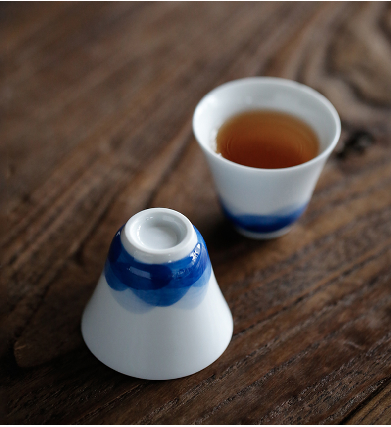 Hand - made by clay was suit jingdezhen thin foetus by Hand only three tureen household kung fu tea set of tea cups