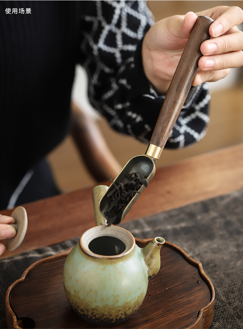 Tea taking by clay ceramic 6 gentleman ebony ChaGa pen pu 'er Tea knife ChaZhen kung fu Tea set accessories