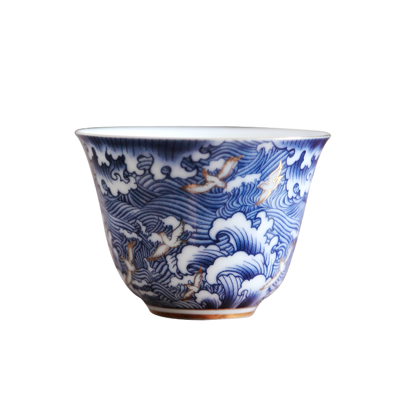 By mud colored enamel cup kung fu tea set single glass ceramic household sample tea cup jingdezhen porcelain cup bowl host