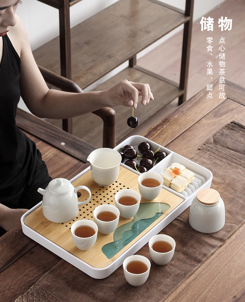 By mud household Japanese office contracted dry tea tray ceramic teapot tea set the set of kung fu tea taking