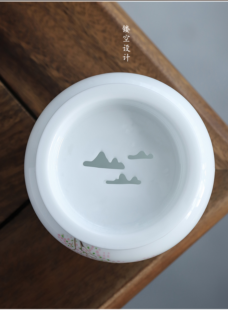 Hand built by mud water white porcelain tea to wash dishes manual Japanese ceramic household cup tea for wash in hot water jar cylinder parts