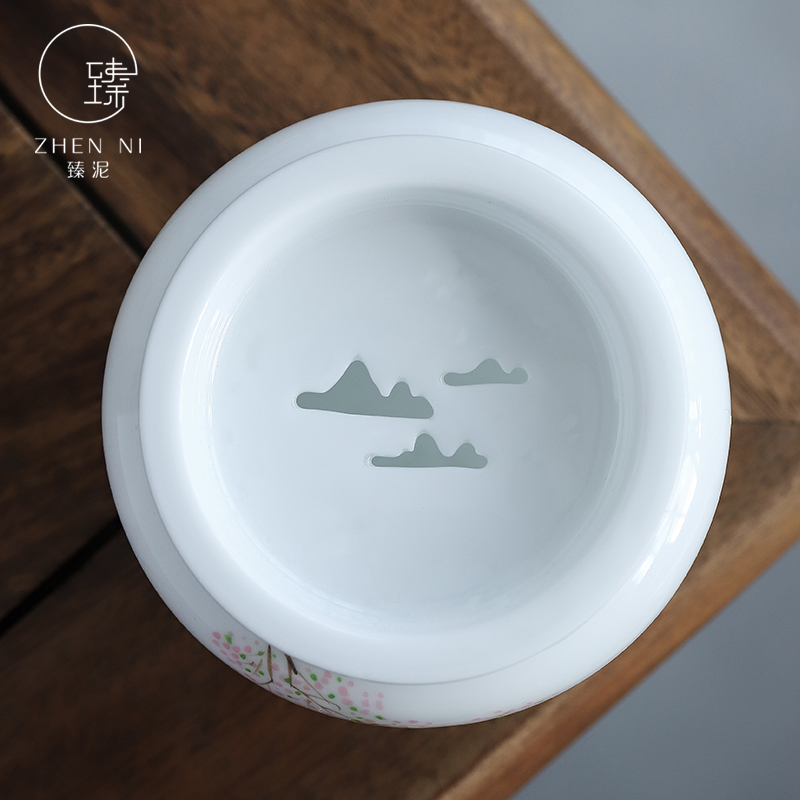 Hand built by mud water white porcelain tea to wash dishes manual Japanese ceramic household cup tea for wash in hot water jar cylinder parts