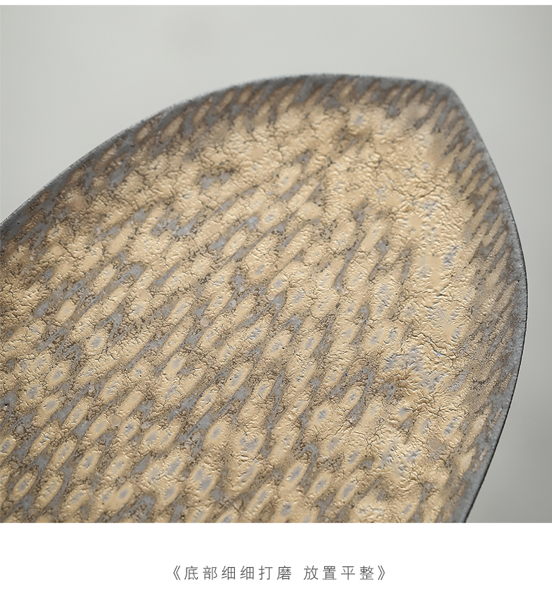 "Gold mud tea tray was Japanese household contracted tea table dry plate checking retro up ceramic tea saucer dish