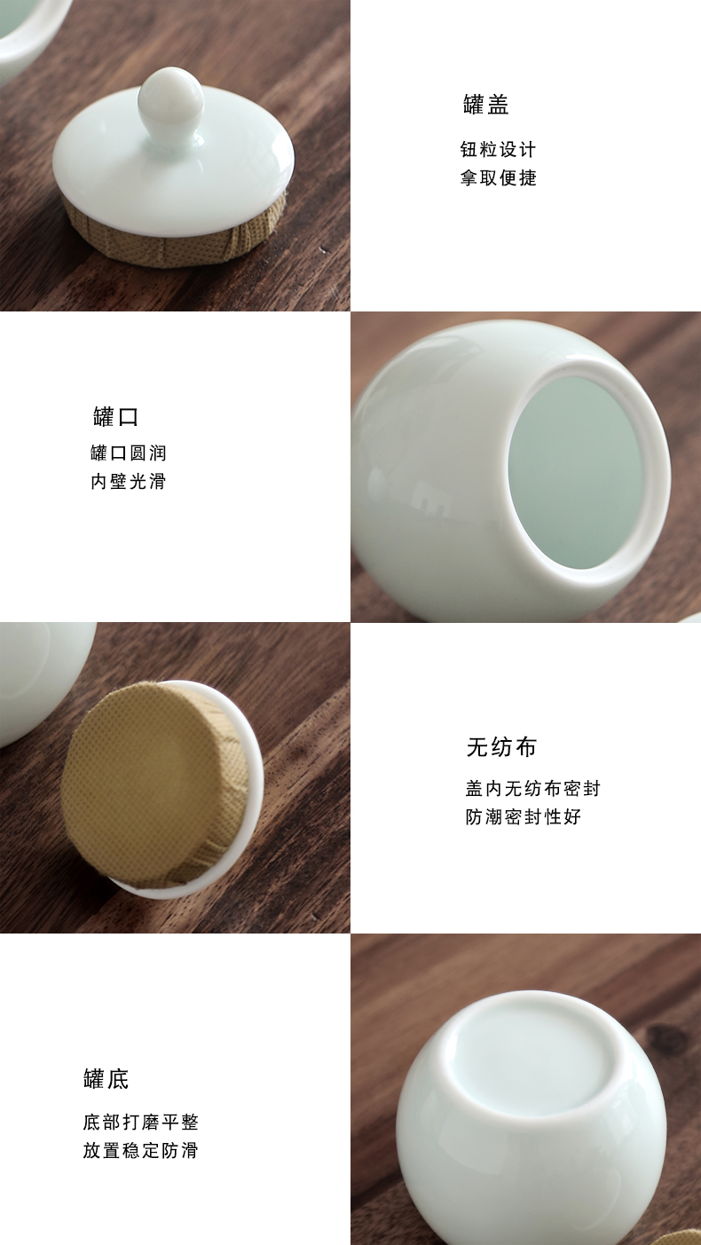 By manual white porcelain tea pot seal mud storage POTS small household contracted mini storehouse ceramics pu 'er tea boxes