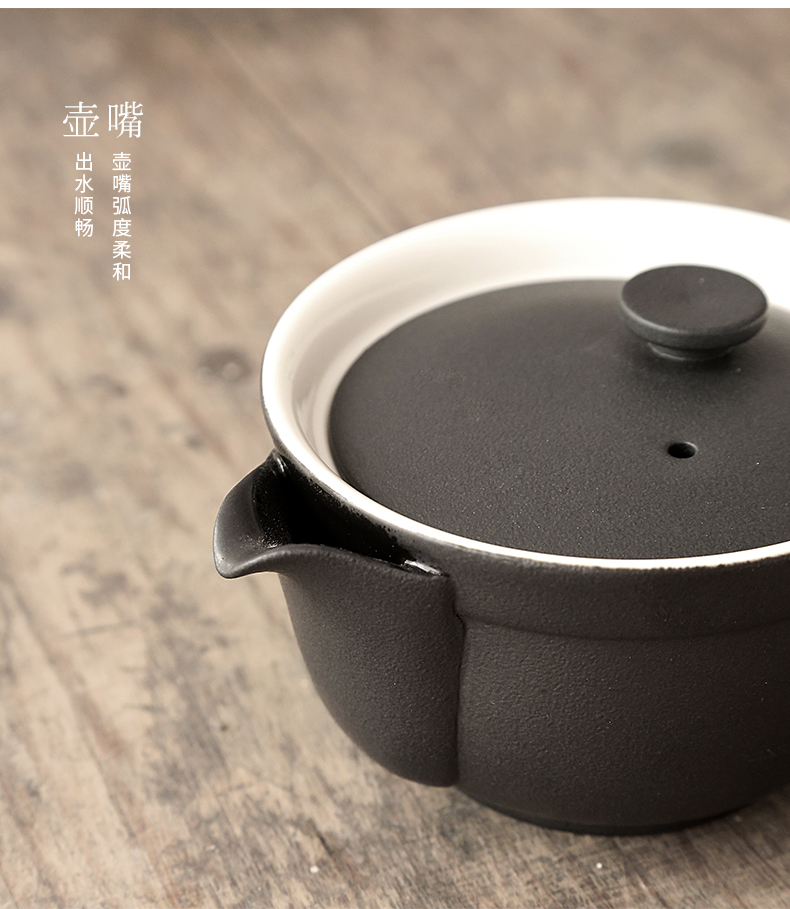 By black pottery mud crack cup a pot of two cups of portable travel tea set kung fu teapot cup custom LOGO