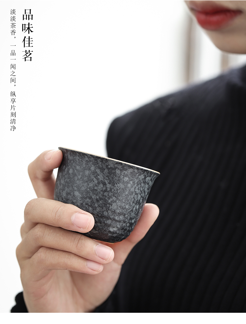 By Japanese ancient ceramic cups mud sample tea cup home creative coarse pottery tea cup kung fu tea cup bowl