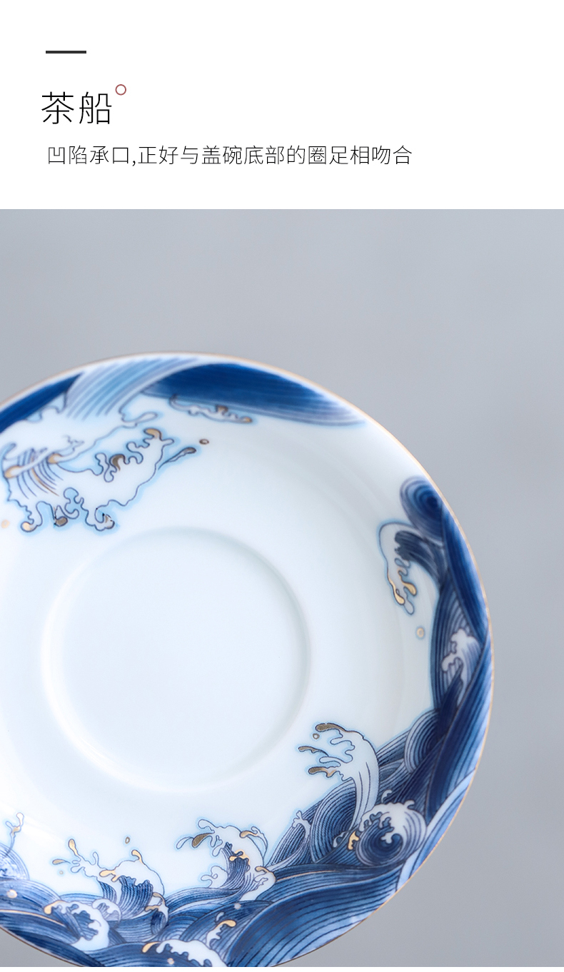 By mud see colour tureen enamel porcelain worship to use household only thin foetus ceramic three bowls of kung fu tea tea
