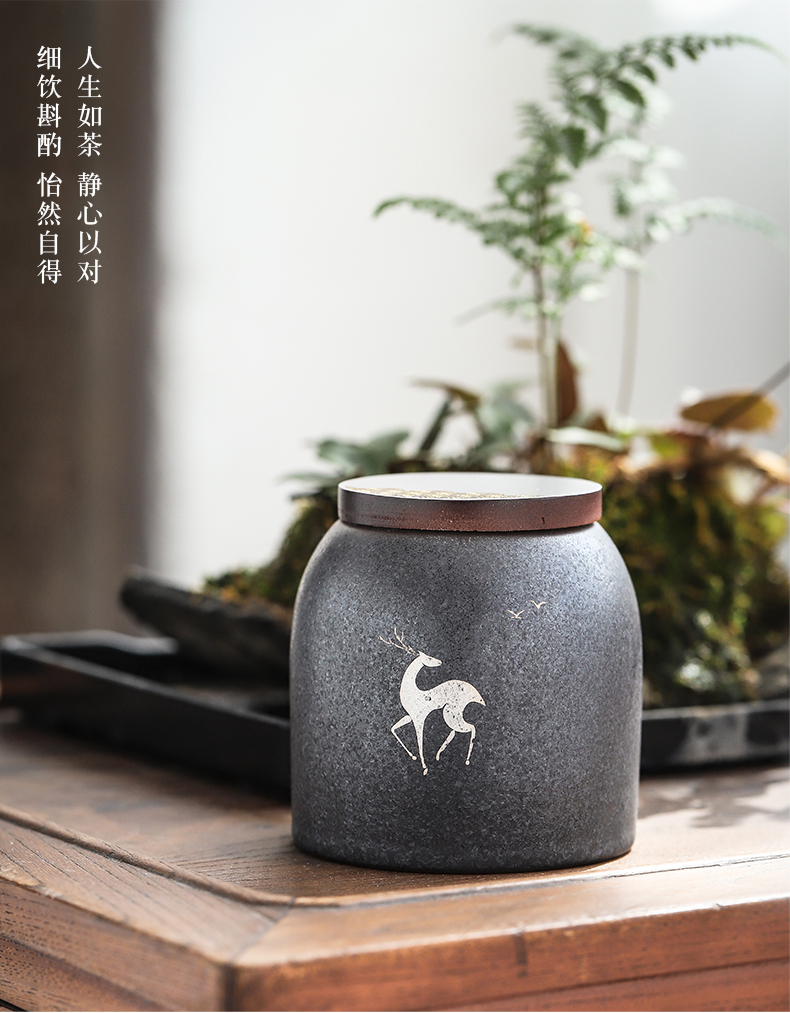 By Japanese manual fine gold mud caddy fixings household small tea warehouse wake vintage silver spot ceramic seal pot