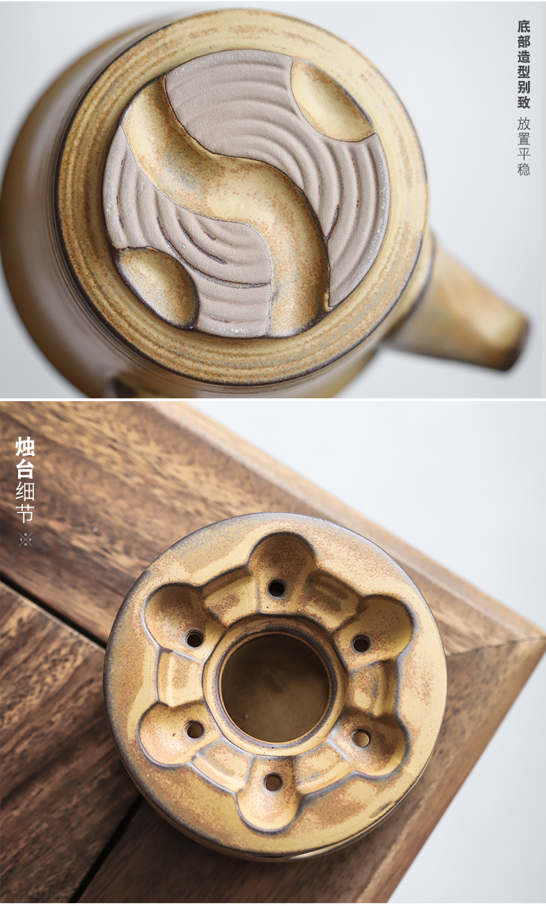 Restoring ancient ways by Japanese side mud to warm the teapot manual firewood kung fu tea set suit household ceramic tea boiled tea stove