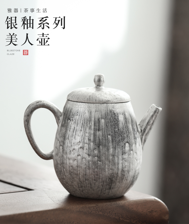 By pure manual mud coppering. As silver teapot Japanese brush ceramic filter household kung fu tea set single pot of tea kettle