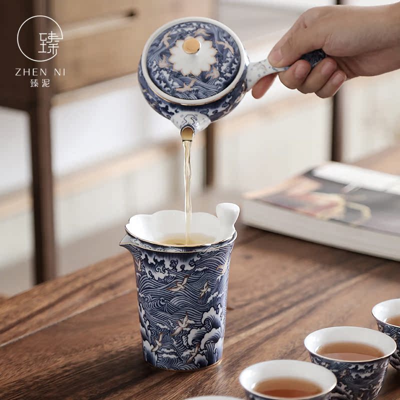 By reasonable mud colored enamel cup tea ware jingdezhen famille rose and blue and white porcelain cup By hand points to kung fu tea accessories