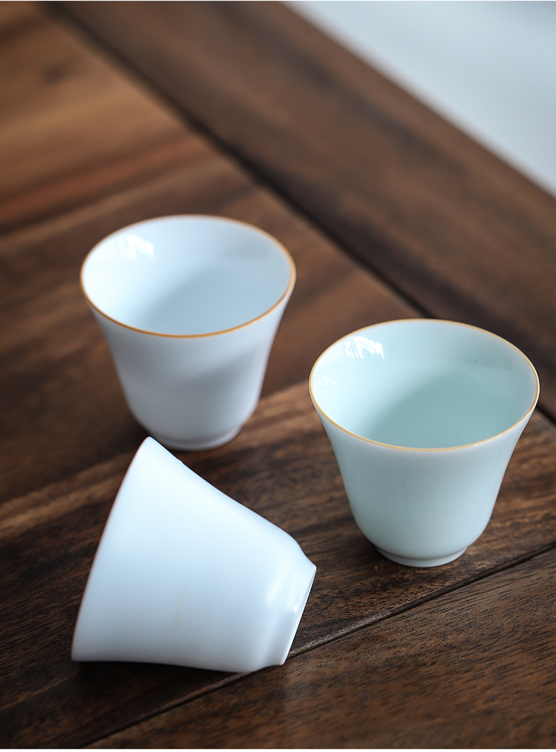 Clay ceramic cups by household kung fu tea set single cup tea sample tea cup jingdezhen thin foetus master cup bowl