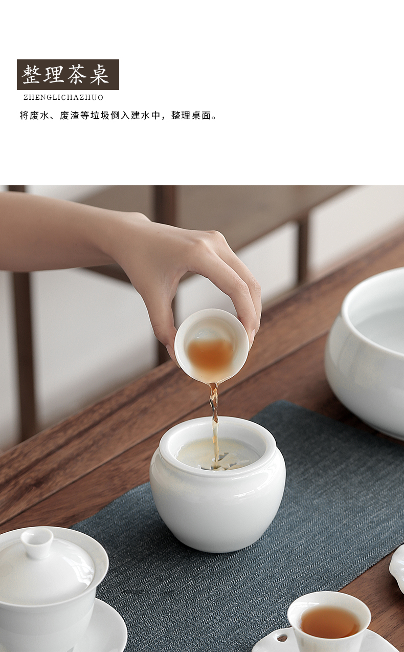 By Japanese tea taking mud kung fu tea set the whole set of household ceramic cup) of tea tureen tea to wash