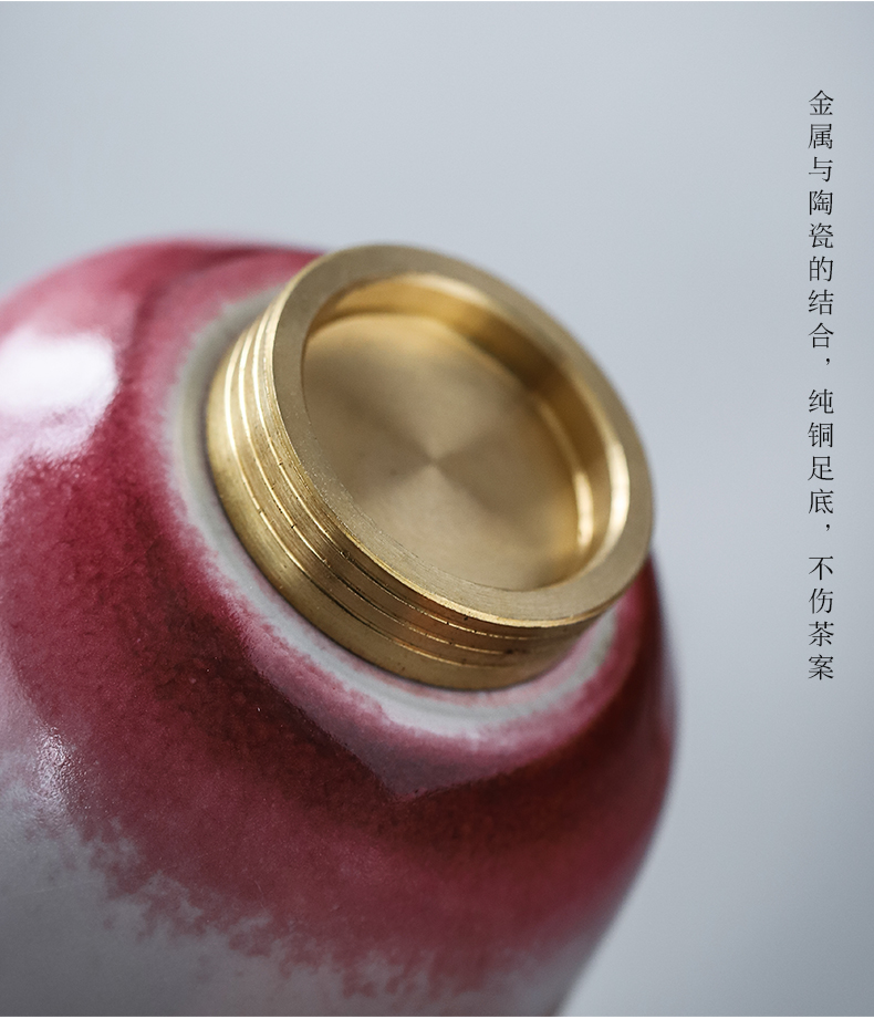 By mud tureen household ceramic bowl tea machine manual variable only three bowl of creative copper bottom insulation kung fu tea cups