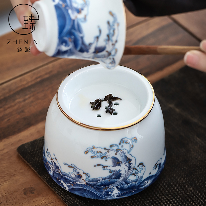 Colored enamel built by mud water Japanese household dry mercifully kung fu tea accessories in hot ceramic cylinder with cover cup for wash water jar
